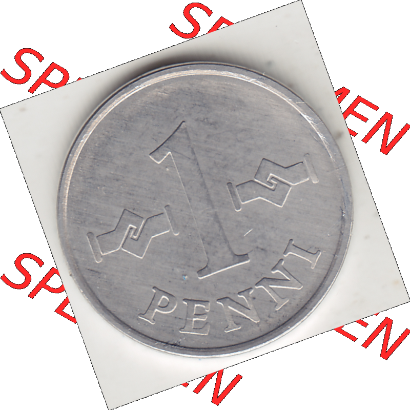 Münze Finnland / SUOMI Umlaufmünzen Sammlung in PNG 1969-1979, 1 Penny, 1978-1 (2) - Digital Münzen-Bildmaterial einer Münze aus Finnland in farbige mit einen... Sammlung