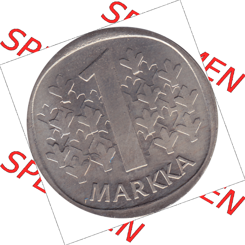 Münze Finnland / SUOMI Umlaufmünzen Sammlung in PNG 1969-1993, 1 finnische Mark, Markka 1978-1 (6) - Digital Münzen-Bildmaterial einer Münze aus Finnland in... Sammlung