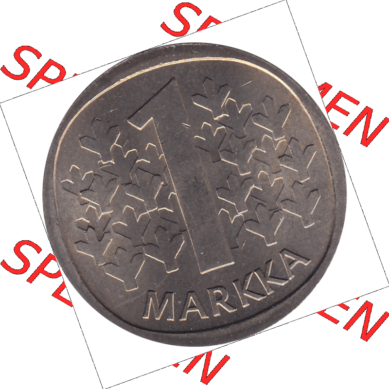 Münze Finnland / SUOMI Umlaufmünzen Sammlung in PNG 1969-1993, 1 Finnische Mark, Markka 1976-1, SUOMEN TASAVALTA (6) - Digital Münzen-Bildmaterial einer Münze... Sammlung