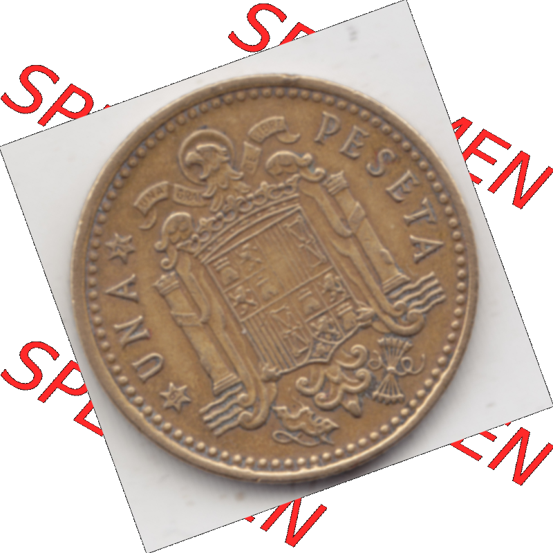 Münze Spanien / España Umlaufmünzen Sammlung in PNG 1966-1966, 1 Pesete (1) - Digitales Münzen-Bildmaterial einer spanischen Münze aus Spanien in farbige... Sammlung