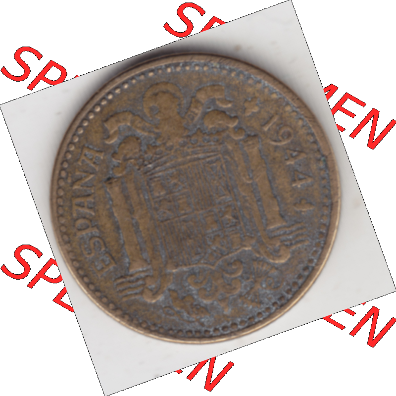 Münze Spanien / España Umlaufmünzen Sammlung in PNG 1944-1944, 1 Pesete (2) - Digitales Münzen-Bildmaterial einer spanischen Münze aus Spanien in farbige... Sammlung