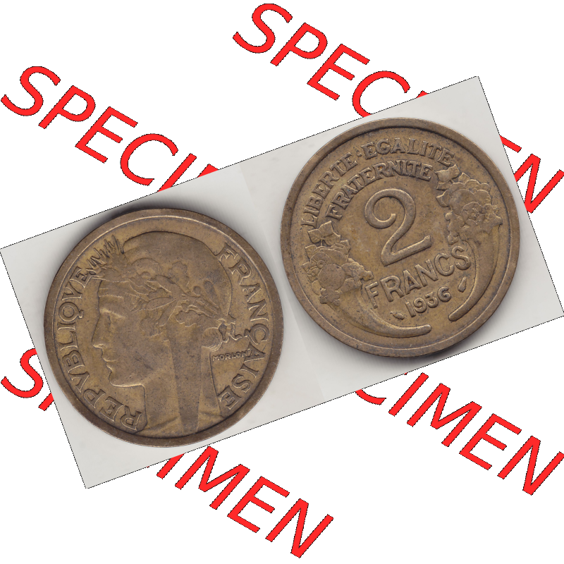 Münze Frankreich Umlaufmünzen Sammlung in PNG 1931-1941, 2 Franken 1936-1 LIBERTE EGALITE FRATERNITE (3) - Digitales Münzen-Bildmaterial einer französischen Francs Münze... Sammlung