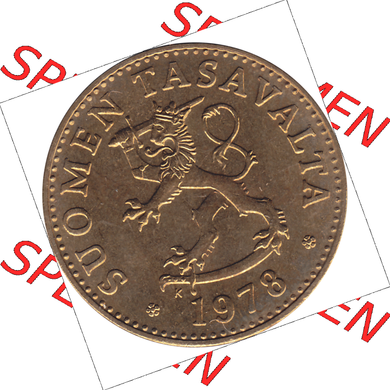 Münze Finnland / SUOMI Umlaufmünzen Sammlung in PNG 1963-1990, 50 Penny 1978-1 (5) - Digital Münzen-Bildmaterial einer Münze aus Finnland in farbige mit einen Scanner... Sammlung