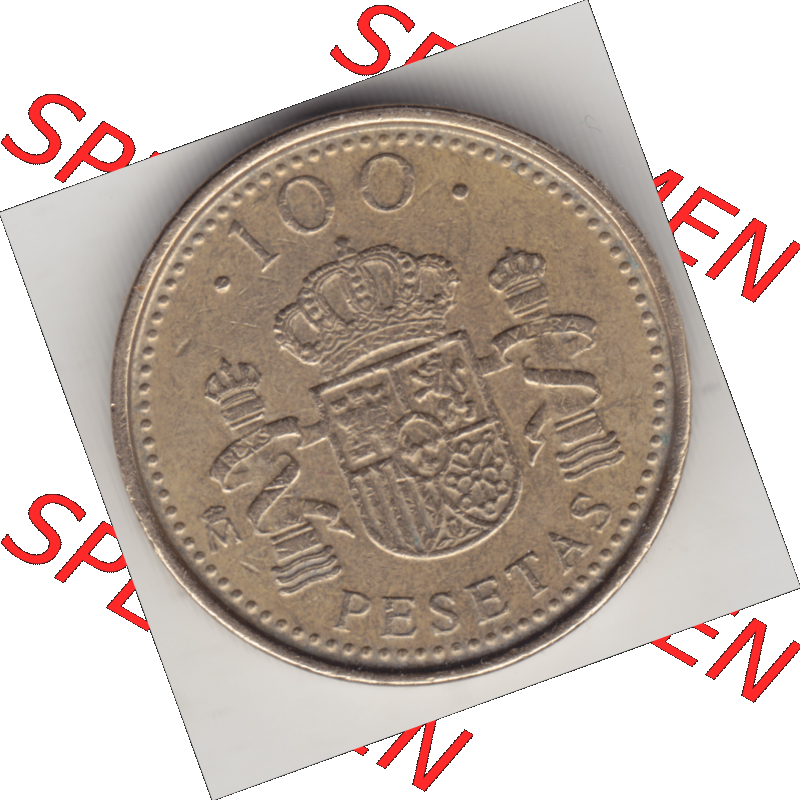 Münze Spanien / España Umlaufmünzen Sammlung in PNG 1998-2000, 100 Pesetas - Peseten 1998 (1) - Digitales Münzen-Bildmaterial einer spanischen Münze aus Spanien... Sammlung
