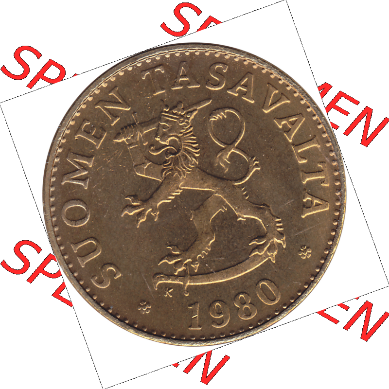 Münze Finnland / SUOMI Umlaufmünzen Sammlung in PNG 1963-1990, 50 Penny Fünfzig Penniä 1980-01, SUOMEN TASAVALTA (5) - Digital Münzen-Bildmaterial einer... Sammlung