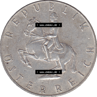 Alte Münze 5 / Fünf Schilling Österreich in original Farbgebung von Scanner transparenten PNG 1960-1968, 5 Fünf Schilling 1960-01, 5,20 Gramm 640er Silber,... Sammlung