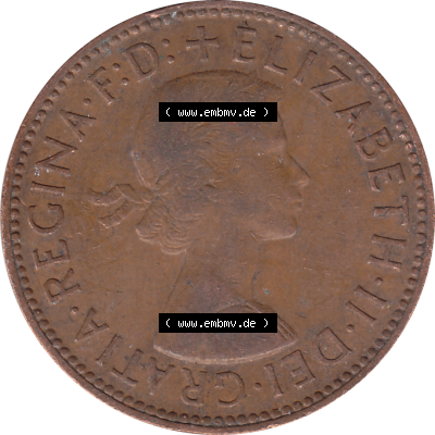 Münzen Großbritannien Umlaufmünzen Sammlung in PNG 1954-1970, Half Penny, Halber Pence 1963-02, Elisabeth II. (5) - Digitales Münzen-Bildmaterial... Sammlung