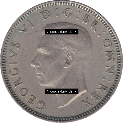 Münzen Großbritannien Umlaufmünzen Sammlung in PNG 1947-1948, 1 One Schilling - One Shilling, 1948-03 Sitzender gekrönter Löwe auf Krone (5) - Digitales... Sammlung