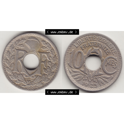 Münze Frankreich Umlaufmünzen Sammlung in PNG 1917-1938, 10 Centimes - Cmes 1923 (3) - Digitales Münzen-Bildmaterial einer französischen Francs Münze aus Frankreich... Sammlung