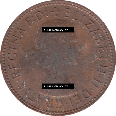 Münzen Großbritannien Umlaufmünzen Sammlung in PNG Großbritannien 1954-1970, Half Penny, Halber Pence 1967-01, Elisabeth II. (5) - Digitales Münzen-Bildmaterial... Sammlung