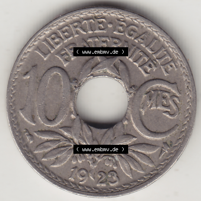Münze Frankreich Umlaufmünzen Sammlung in PNG 1917-1938, 10 Centimes, 10 CMES EGALITÉ FRATERNITÉ LIBERTÉ 1923-1 (2) - Digitales Münzen-Bildmaterial... Sammlung
