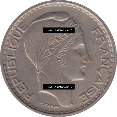 Münze Frankreich Umlaufmünzen Sammlung in PNG 1947-1949, 10 Francs, Franken 1948-01 (6) - Digitales Münzen-Bildmaterial einer französischen Francs Münze aus... Sammlung