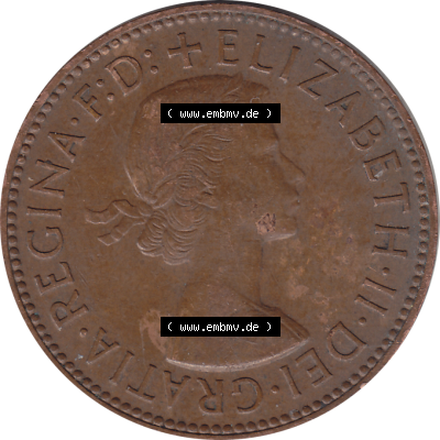 Münzen Großbritannien Umlaufmünzen Sammlung in PNG 1954-1970, Half Penny, Halber Pence 1955-01, Elisabeth II. (5) - Digitales Münzen-Bildmaterial... Sammlung