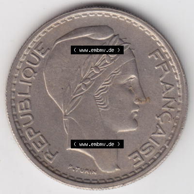 Münze Frankreich Umlaufmünzen Sammlung in PNG 1947-1949, 10 Francs, Franken 1948 (2) - Digitales Münzen-Bildmaterial einer französischen Francs Münze aus... Sammlung