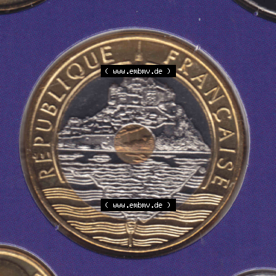 Münze Frankreich aus KMS Umlaufmünzen Sammlung in PNG 2000, 20 Francs (2) - Digitales Münzen-Bildmaterial einer französischen Francs Münze aus Frankreich aus KMS... Sammlung