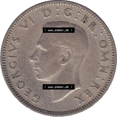 Münzen Großbritannien Umlaufmünzen Sammlung in PNG 1947-1948, 1 One Schilling - One Shilling, 1947-02 Sitzender gekrönter Löwe auf Krone (5) - Digitales... Sammlung