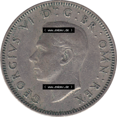 Münzen Großbritannien Umlaufmünzen Sammlung in PNG 1947-1948, 1 One Schilling - One Shilling, 1948-05 Stehender gekrönter Löwe auf Krone (5) - Digitales... Sammlung