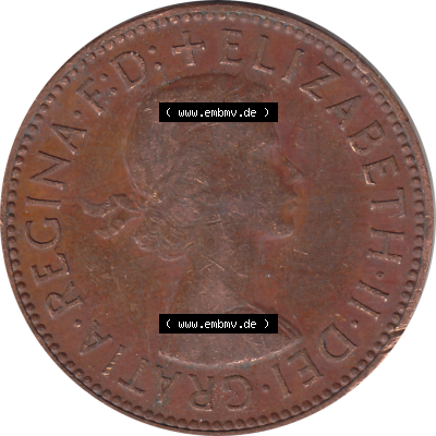 Münzen Großbritannien Umlaufmünzen Sammlung in PNG 1954-1970, Half Penny, Halber Pence 1963-01, Elisabeth II. (5) - Digitales Münzen-Bildmaterial... Sammlung