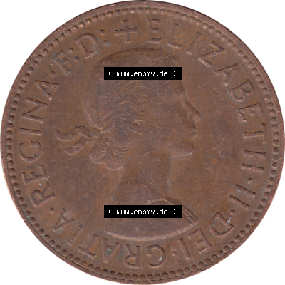 Münzen Großbritannien Umlaufmünzen Sammlung in PNG 1954-1970, Half Penny, Halber Pence 1963-03, Elisabeth II. (5) - Digitales Münzen-Bildmaterial... Sammlung