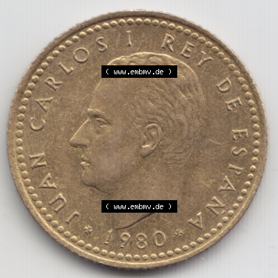 Münze Spanien / España Umlaufmünzen Sammlung in PNG 1980, 1980-1982, 1 PTA, Pesete 1980 (2) - Digitales Münzen-Bildmaterial einer spanischen Münze... Sammlung