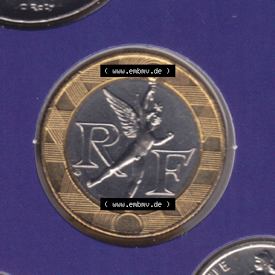 Münze Frankreich aus KMS Umlaufmünzen Sammlung in PNG 2000, 10 Francs (2) - Digitales Münzen-Bildmaterial einer französischen Francs Münze aus Frankreich aus KMS... Sammlung