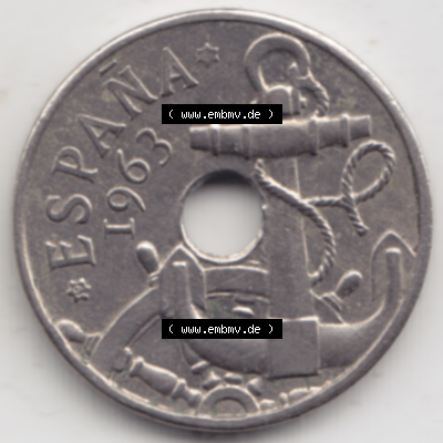 Münze Spanien / España Umlaufmünzen Sammlung in PNG 1949-1963, 50 Centimos (2) - Digitales Münzen-Bildmaterial einer spanischen Münze aus Spanien in farbige... Sammlung
