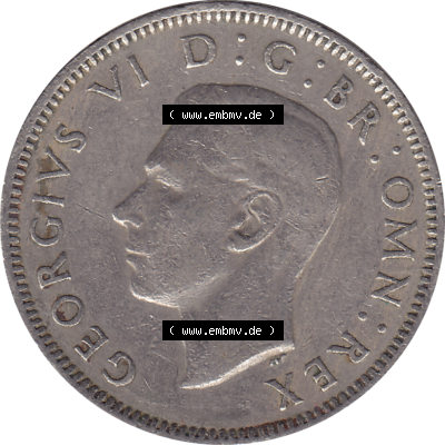 Münzen Großbritannien Umlaufmünzen Sammlung in PNG 1947-1948, 1 One Schilling - One Shilling, 1948-04 Stehender gekrönter Löwe auf Krone (5) - Digitales... Sammlung