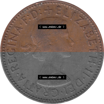 Münzen Großbritannien Umlaufmünzen Sammlung in PNG 1954-1970, Half Penny, Halber Pence 1963 (Stück 2), Elisabeth II. (5) -... Sammlung