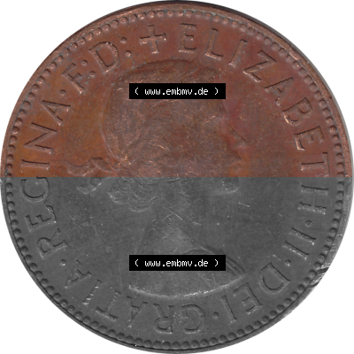 Münzen Großbritannien Umlaufmünzen Sammlung in PNG 1954-1970, Half Penny, Halber Pence 1963 (Stück 1), Elisabeth II. (5) -... Sammlung