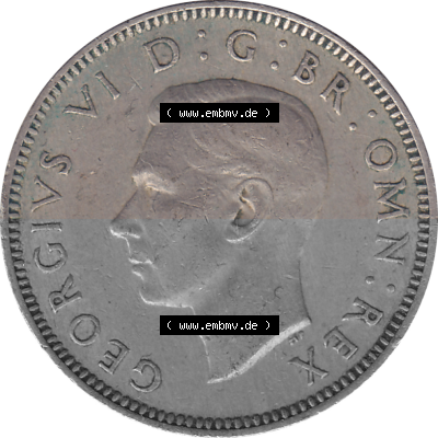 Münzen Großbritannien Umlaufmünzen Sammlung in PNG 1947-1948, 1 One Schilling - One Shilling, 1948 (Stück 3) Sitzender gekrönter... Sammlung