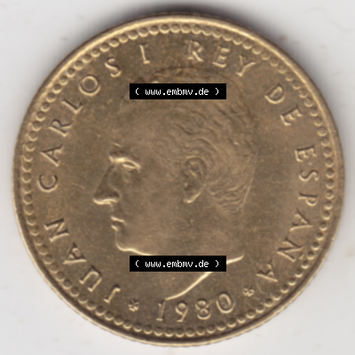 Münze Spanien / España Umlaufmünzen Sammlung in PNG 1980-1980, 1 Pesete (2) - Digitales Münzen-Bildmaterial einer spanischen... Sammlung