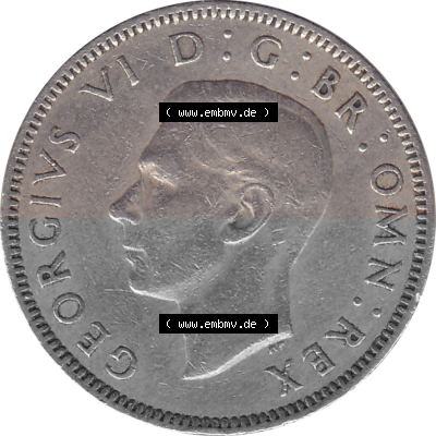 Münzen Großbritannien Umlaufmünzen Sammlung in PNG 1947-1948, 1 One Schilling - One Shilling, 1948 (Stück 2) Sitzender gekrönter... Sammlung