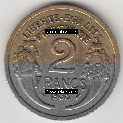 Münze Frankreich Umlaufmünzen Sammlung in PNG 1931-1941, 2 Franken 1938 (Stück 1) LIBERTE EGALITE FRATERNITE (2) - Digitales... Sammlung