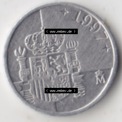 Münze Spanien / España Umlaufmünzen Sammlung in PNG 1989-2001, 1 Pesete 1997 (1) - Digitales Münzen-Bildmaterial einer spanischen... Sammlung