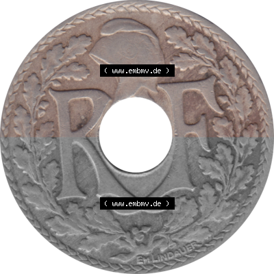 Münze Frankreich Umlaufmünzen Sammlung in PNG 1917-1938, 10 Centimes, Cent 1924 (Stück 1) (6) - Digitales Münzen-Bildmaterial... Sammlung