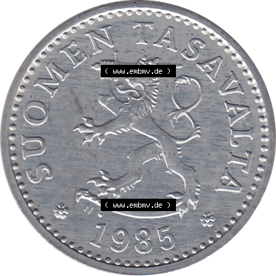Münze Finnland / SUOMI Umlaufmünzen Sammlung in PNG 1983-1990, 10 Penny Penniä 1985 (Stück 1), SUOMEN TASAVALTA (5) - Digital... Sammlung