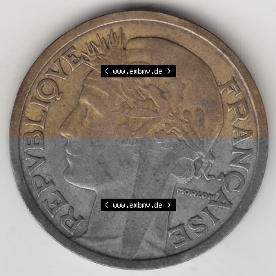 Münze Frankreich Umlaufmünzen Sammlung in PNG 1931-1941, 2 Franken 1936 (Stück 1) LIBERTE EGALITE FRATERNITE (1) - Digitales... Sammlung