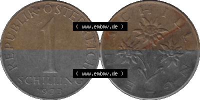 Österreich 1 / Ein Schilling 1959-2001, 1 Schilling 1973 (Stück 4) Sammlung