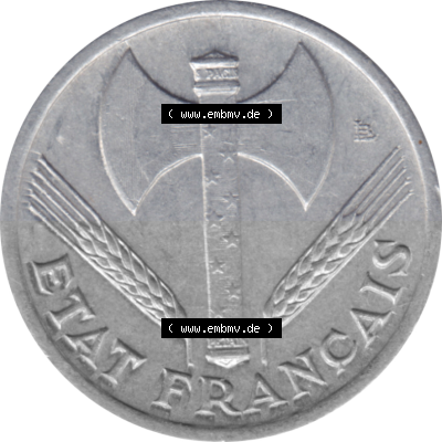 Münze Frankreich Umlaufmünzen Sammlung in PNG 1942-1944, 50 Centimes, Cent 1942 (Stück 1) (6) - Digitales Münzen-Bildmaterial... Sammlung