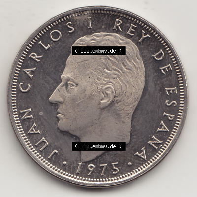 Münze Spanien / España Umlaufmünzen Sammlung in PNG 1975-1980, 25 PTAS Peseten, 1977 (Stück 1) (1) - Digitales Münzen-Bildmaterial... Sammlung
