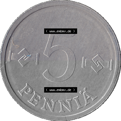 Alte Münzen KMS Finnland, Kursmünzensatz 1980 in Stempelglanz als digitales Computerbild in transparenten PNG 1977-1990, 5 Penny... Sammlung
