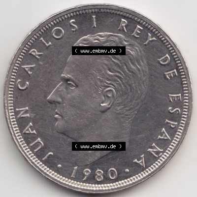 Münze Spanien / España Umlaufmünzen Sammlung in PNG 1980-1982, 25 Pesetas - Peseten (2) - Digitales Münzen-Bildmaterial einer... Sammlung