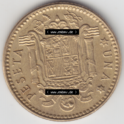 Münze Spanien / España Umlaufmünzen Sammlung in PNG 1975, 1975-1980, Una Peseta, 1 Pesete 1979 (1) - Digitales Münzen-Bildmaterial... Sammlung