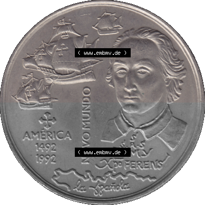 Alte Gedenkmünze aus Portugal als PNG-Grafik 1992, 200 Escudos, America 1492, Novomundo, Xpo Perens Sammlung