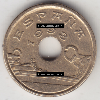 Münze Spanien / España Umlaufmünzen Sammlung in PNG 1993-1993, 25 PTAS - Peseten (2) - Digitales Münzen-Bildmaterial einer... Sammlung