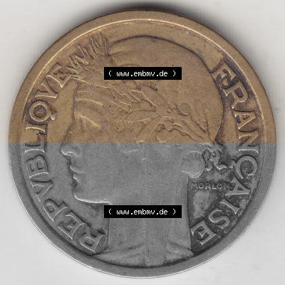 Münze Frankreich Umlaufmünzen Sammlung in PNG 1931-1941, 2 Franken 1939 (Stück 1) LIBERTE EGALITE FRATERNITE (1) - Digitales... Sammlung