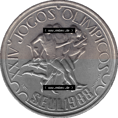 Alte Gedenkmünze aus Portugal als PNG-Grafik 1988, 250 Escudos, XXIV Jogos Olimpicos Seul 1988, Olympiade Sammlung