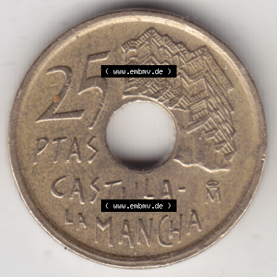 Münze Spanien / España Umlaufmünzen Sammlung in PNG 1996-1996, 25 PTAS - Peseten 1996 (1) - Digitales Münzen-Bildmaterial... Sammlung