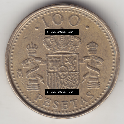 Münze Spanien / España Umlaufmünzen Sammlung in PNG 1998-2000, 100 Pesetas - Peseten 1998 (1) - Digitales Münzen-Bildmaterial... Sammlung