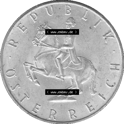 5 / Fünf Schilling Österreich in s/w Schwarzweiß bzw. Graustufen Farbgebung von Scanner transparenten PNG 1960-1968, 5 Fünf... Sammlung